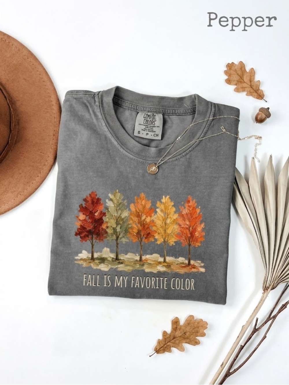 Comfort colors Gray Pepper 'Fall Is My Favorite Color' Home Accent Tee